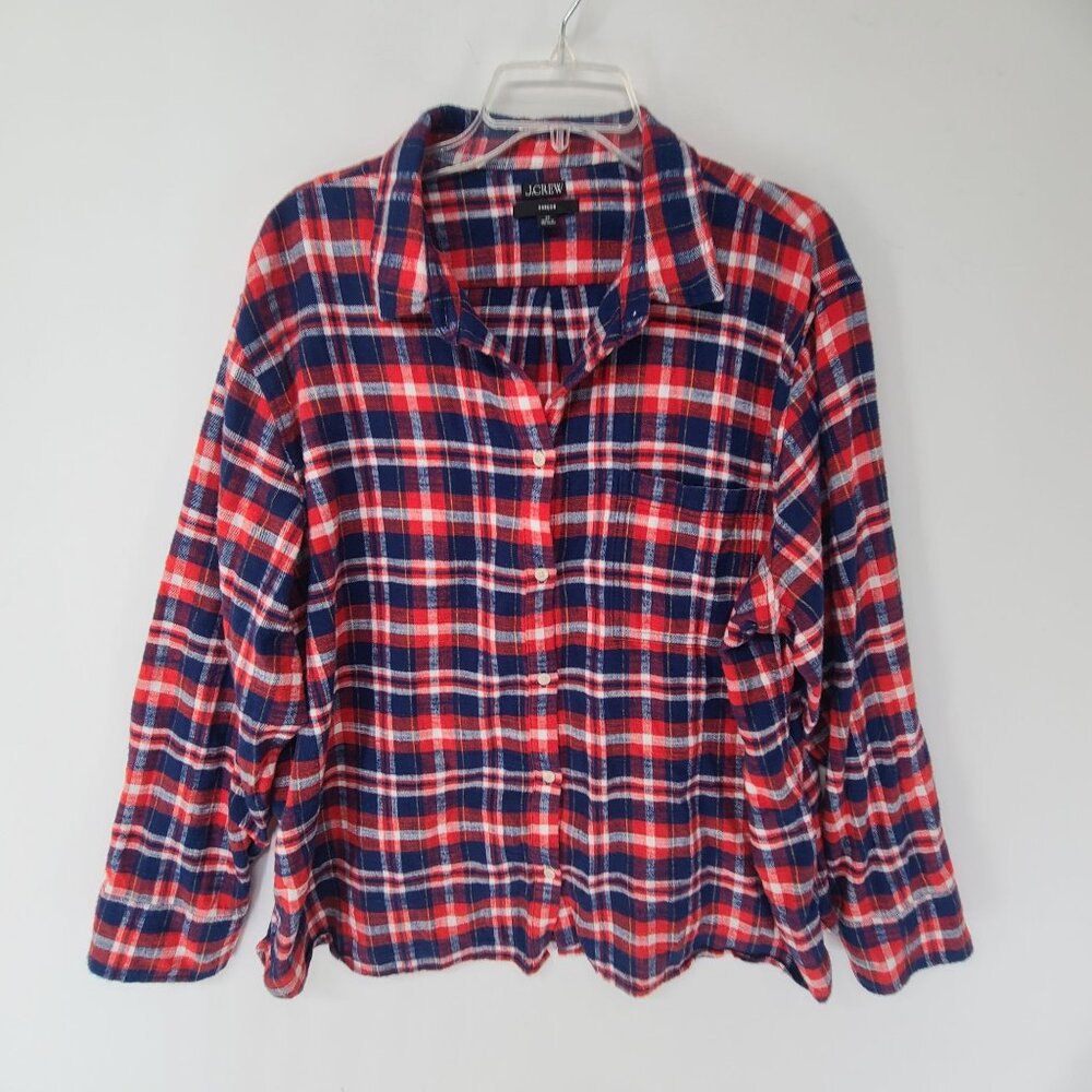 J. Crew Women's Garçon classic shirt in plaid flannel size 20 cabincore